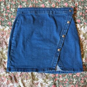 We The Free Denim Button-Front Skirt